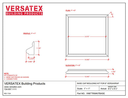 Versatex: 39425 8" PVC Versa Wrap Base Trim Kit