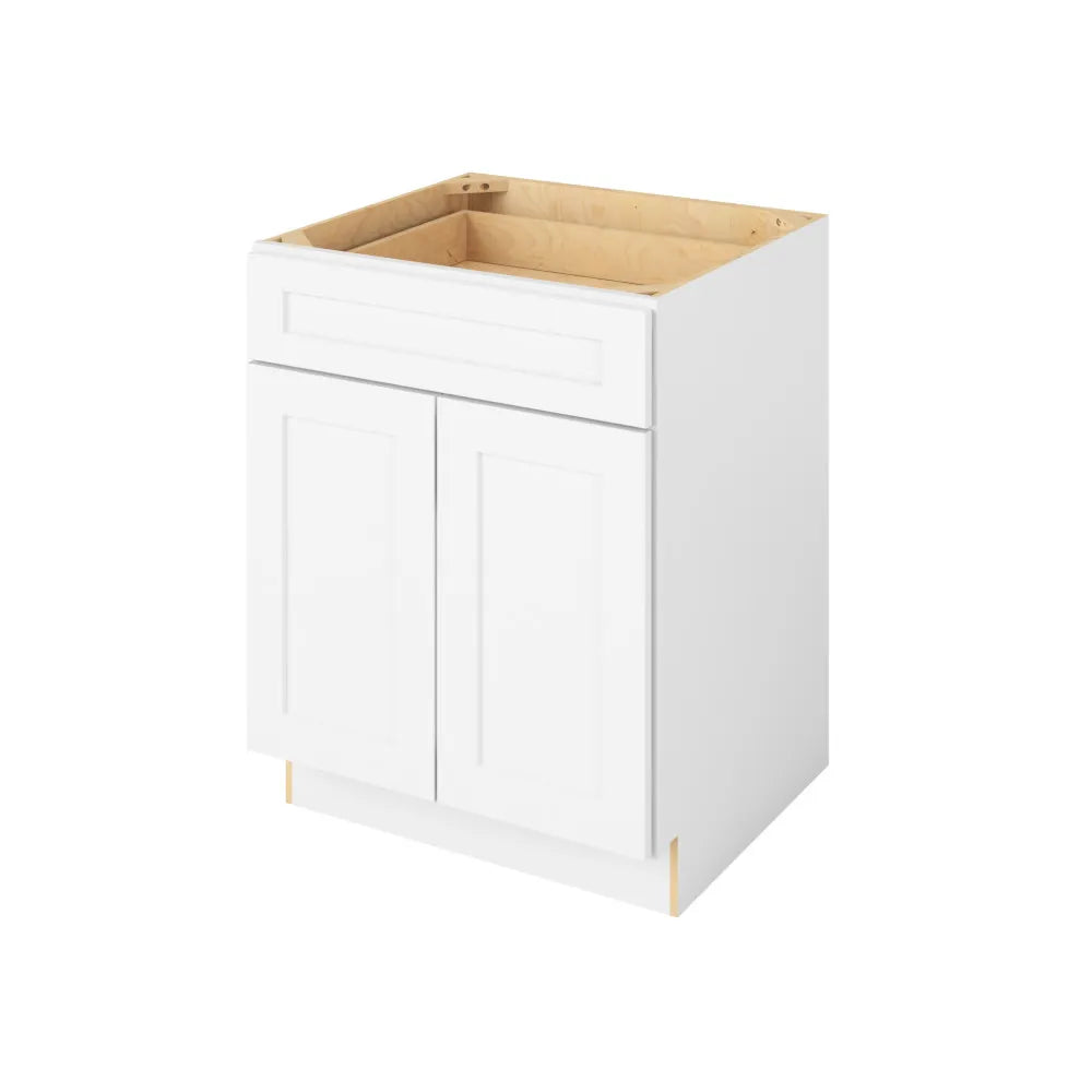 Hardware Resources: 	27" Base Cabinet 2 Doors-1 Drawer 1 Shelf - Polar White