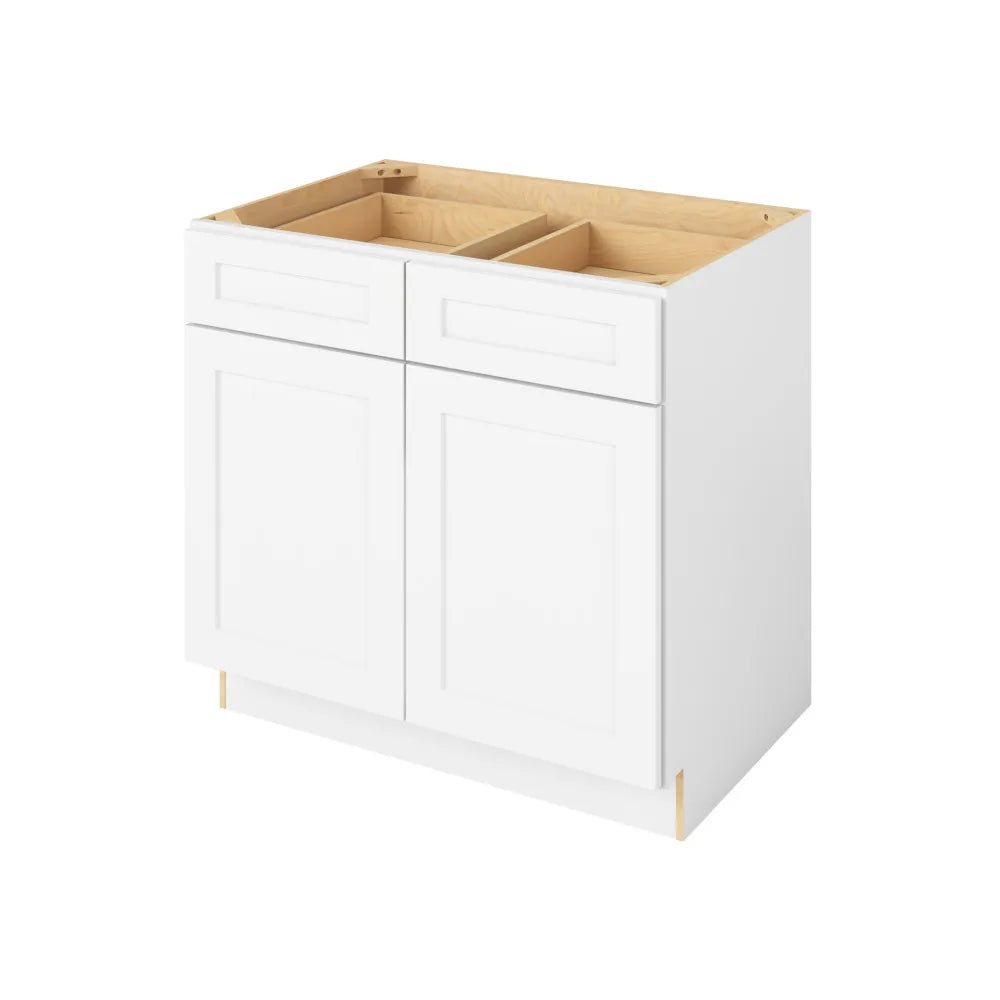 Hardware Resources: 36" Base Cabinet 2 Doors-2 Drawers 1 Shelf - Polar White