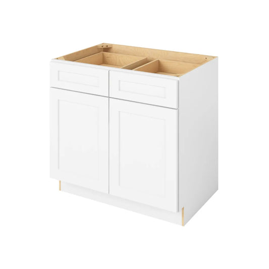 Hardware Resources: 36" Base Cabinet 2 Doors-2 Drawers 1 Shelf - Polar White