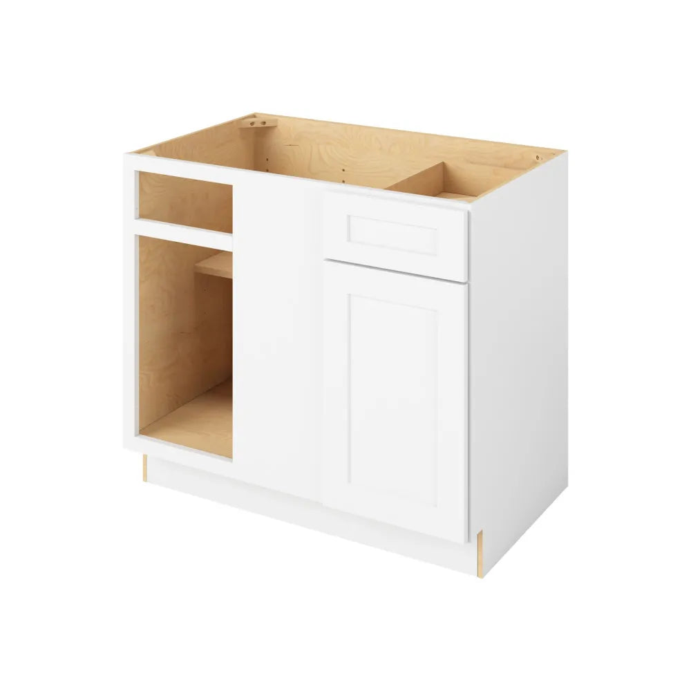 Hardware Resources: 42"- 45" Universal Blind Base Cabinet 1 Door-1 Drawer 1 Shelf - Polar White