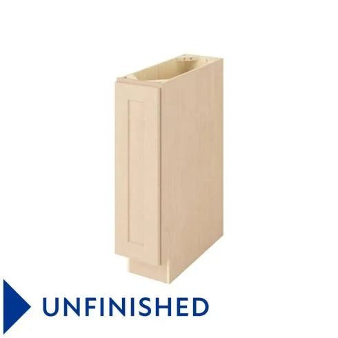 Hardware Resources: 9" Base Full Height 1 Door 2 Shelves - Unfinished