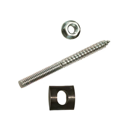C-30016 6" Rail Bolt w/ Black Washer & Nut