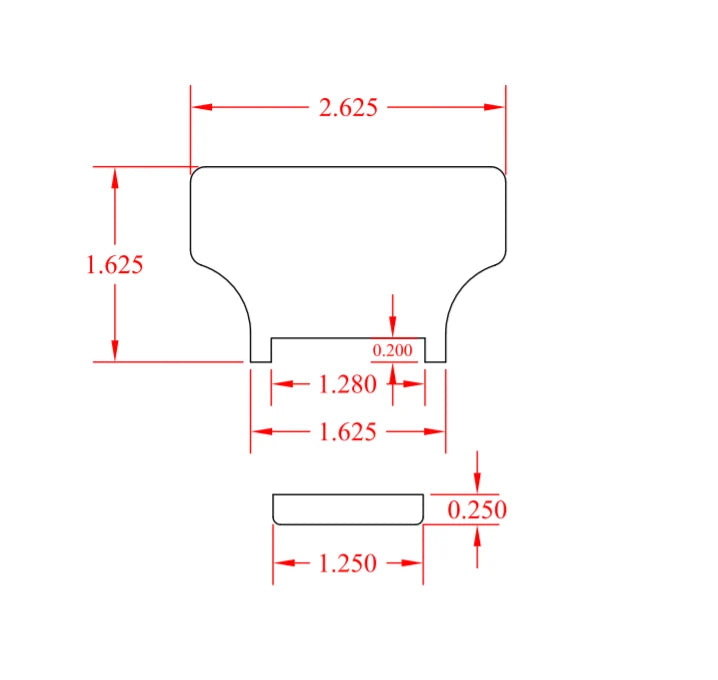 C-6840-PS Craftsman "T" Rail - Solid Cap Plowed 1-1/4" 16' Length