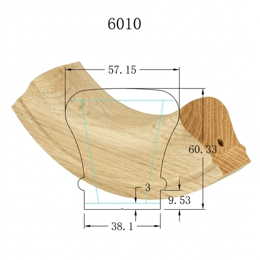 C-7014S Traditional Series Fittings Up Easing 90 Degree *Fits C-6010 Rail