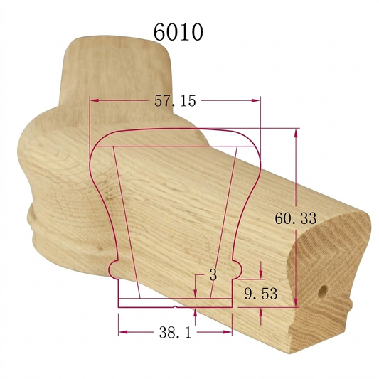 C-7022 Traditional Series Fittings Level Newel Cap 135 Degree  *Fits C-6010 Rail