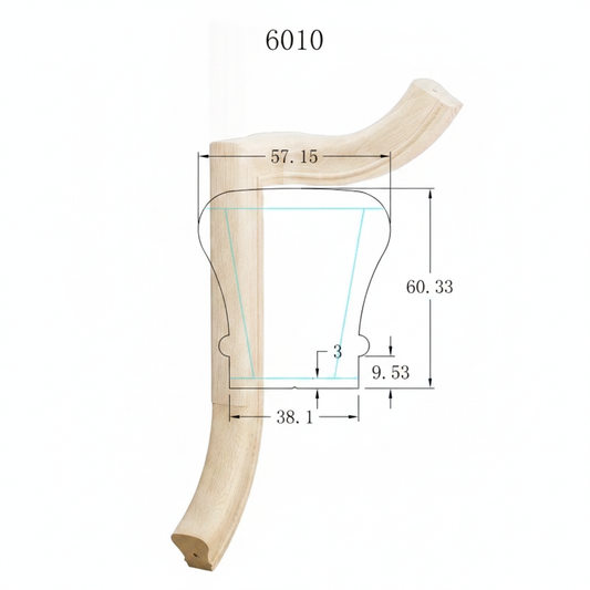 C-7065 Traditional Series Fittings Gooseneck - RH 2 Riser With Cap *Fits C-6010 Rail