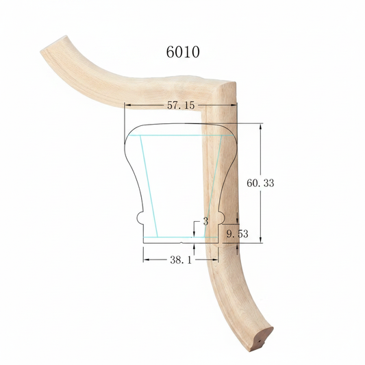 C-7066 Traditional Series Fittings Gooseneck - LH 2 Riser with Cap 135 Degree *Fits C-6010 Rail