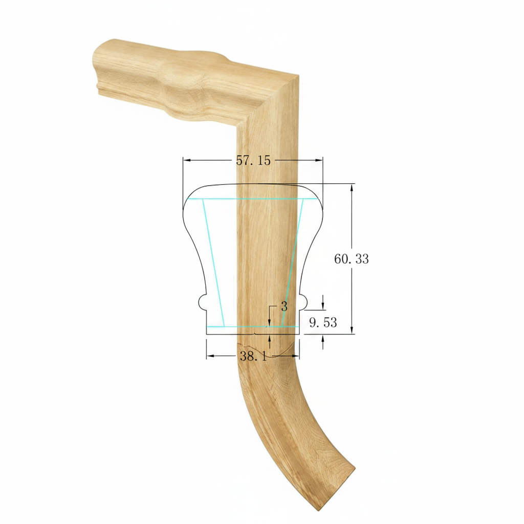 C-7089 Traditional Series Fittings Gooseneck - 2 Riser w/ Tandem Cap *Fits C-6010 Rail