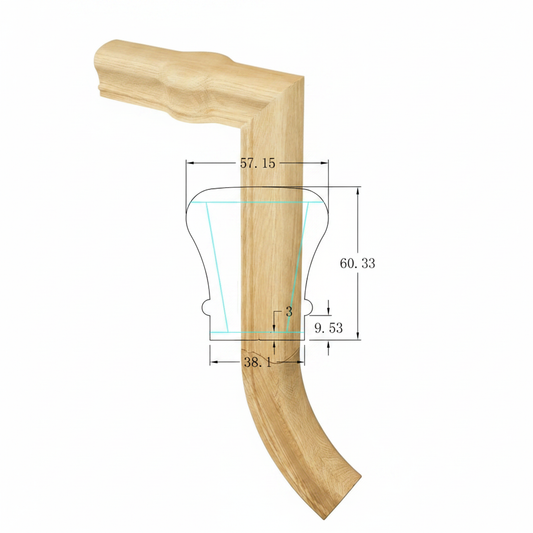 C-7089 Traditional Series Fittings Gooseneck - 2 Riser w/ Tandem Cap *Fits C-6010 Rail
