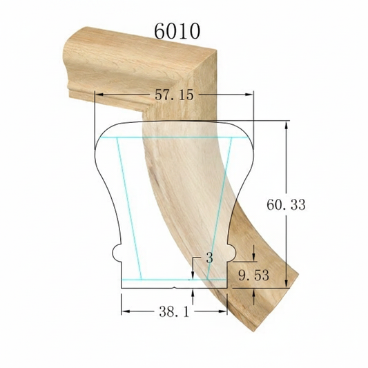 C-7099 Traditional Series Fittings Gooseneck - 2 Riser No Cap *Fits C-6010 Rail