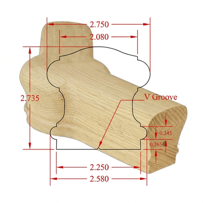 C-7122 Bristol Series Fittings Level Newel Cap 45 Degree *fits C-6110 Rail