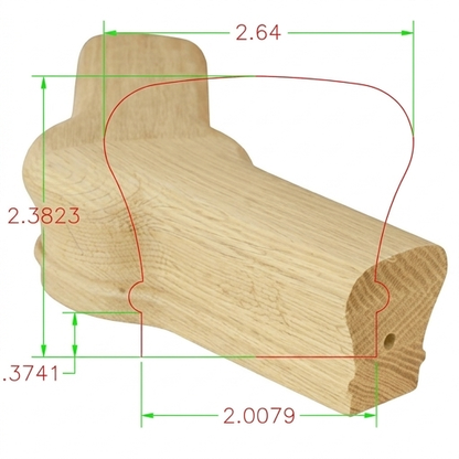 C-7222 Classic Series Fittings Level Newel Cap 45 Degree *Fits C-6210 Rail