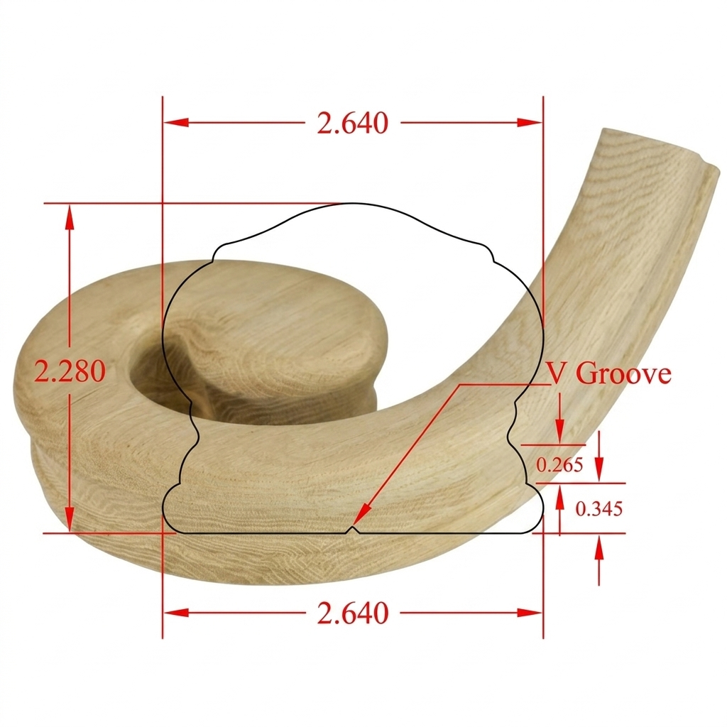 C-7330 Georgian Series Fittings LH Volute Fits Coffman's C-6310 Rail