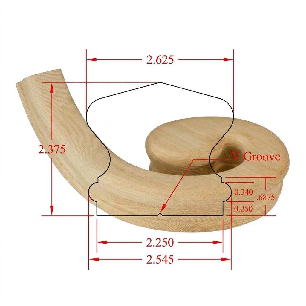 C-7430 Richmond Series Fittings LH Volute - Fits C-6410 Rail