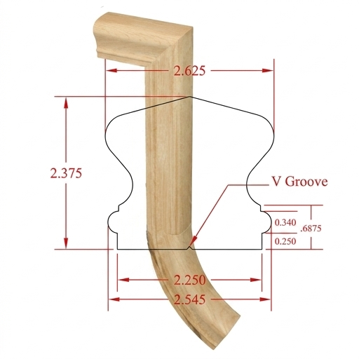C-7899 Richmond Series Fittings T-Rail 2 Riser No Cap - Fits C-6410 Rail