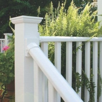 Color Guard: CLASSIC 36" tall and 4 foot in length Straight Rail W36-4-CRK-H White 4" Support Block