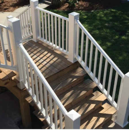 Color Guard: CLASSIC 36" tall and 6 foot in length Stair Rail W36-6CSRK-H White