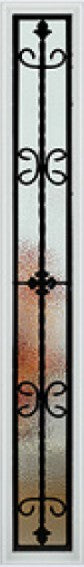 Door Glass Insert: Conquistador Decorative Glass Wrought Iron Design Non-Impact