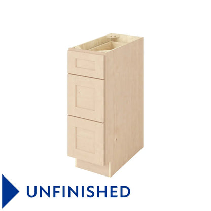 Hardware Resources: 12" Three Drawer Base - Unfinished