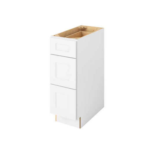 Hardware Resources: 12" Three Drawer Base - Polar White