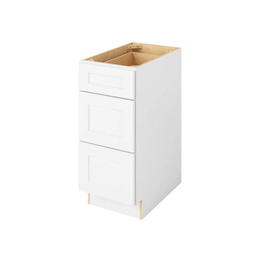 Hardware Resources: 15" Three Drawer Base - Polar White