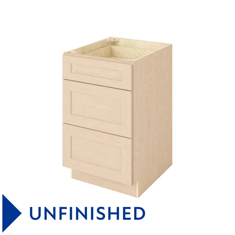 Hardware Resources: 21" Three Drawer Base - Unfinished