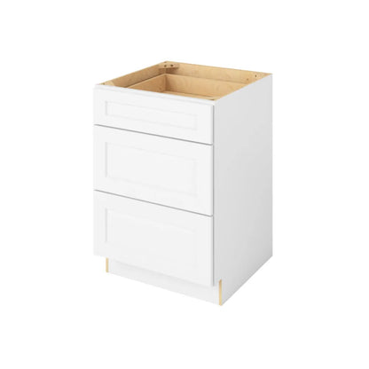 Hardware Resources: 24" Three Drawer Base - Polar White