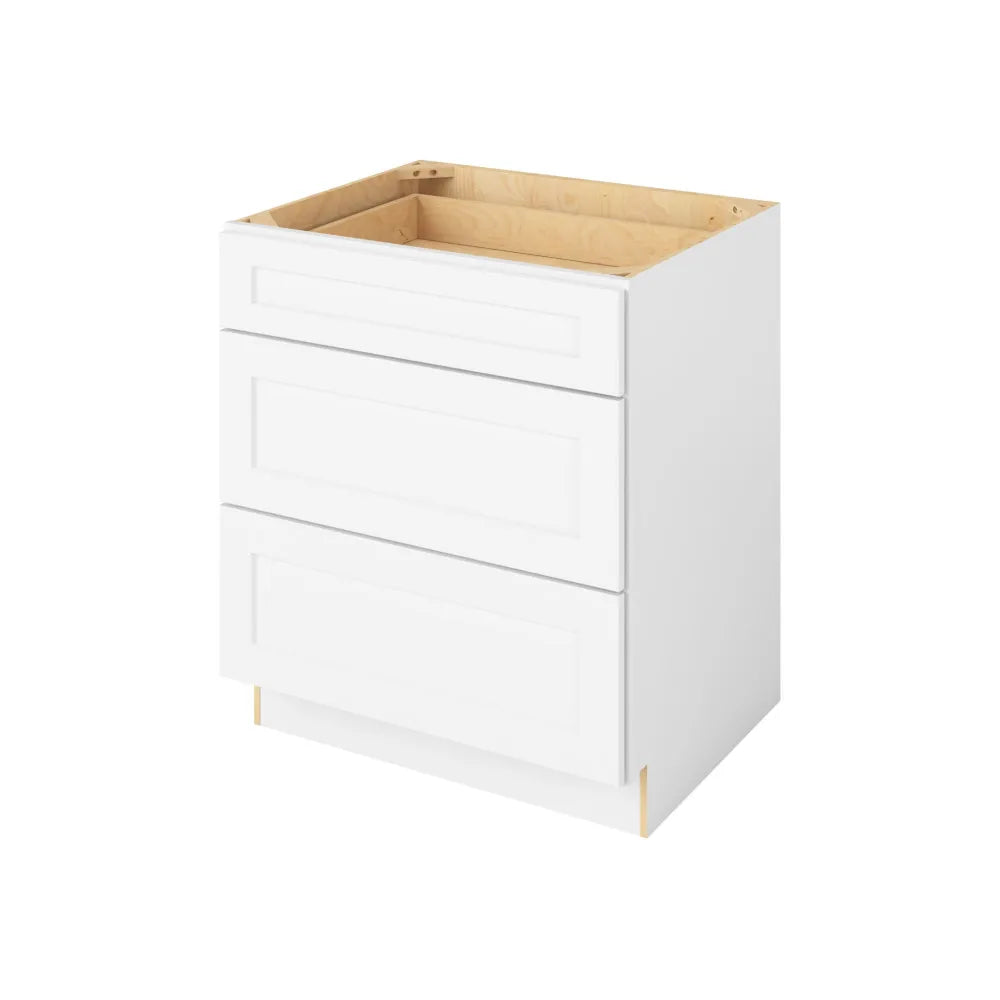 Hardware Resources: 30" Three Drawer Base - Polar White