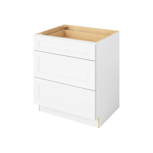 Hardware Resources: 30" Three Drawer Base - Polar White