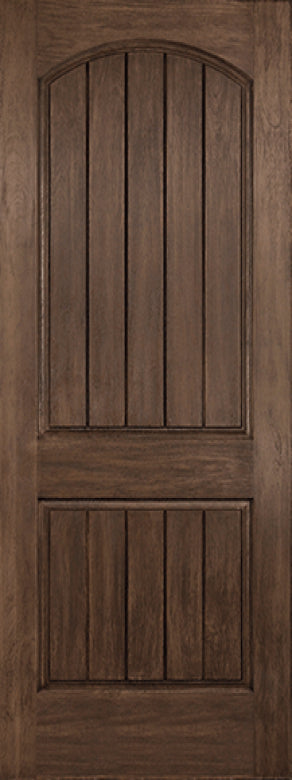 SLAB: Fiberglass WG Texture 2-Panel Arch Plank Raised DRA2A (unfinished)