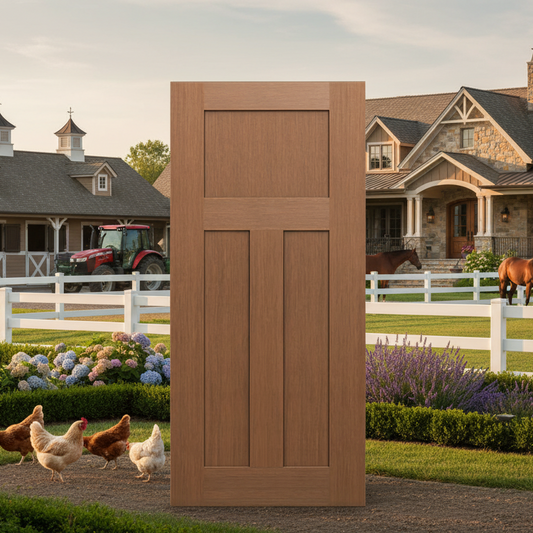SLAB: Fiberglass Fir WG Texture 3-Panel Craftsman Shaker DRF3C/DRF3C80 (unfinished)