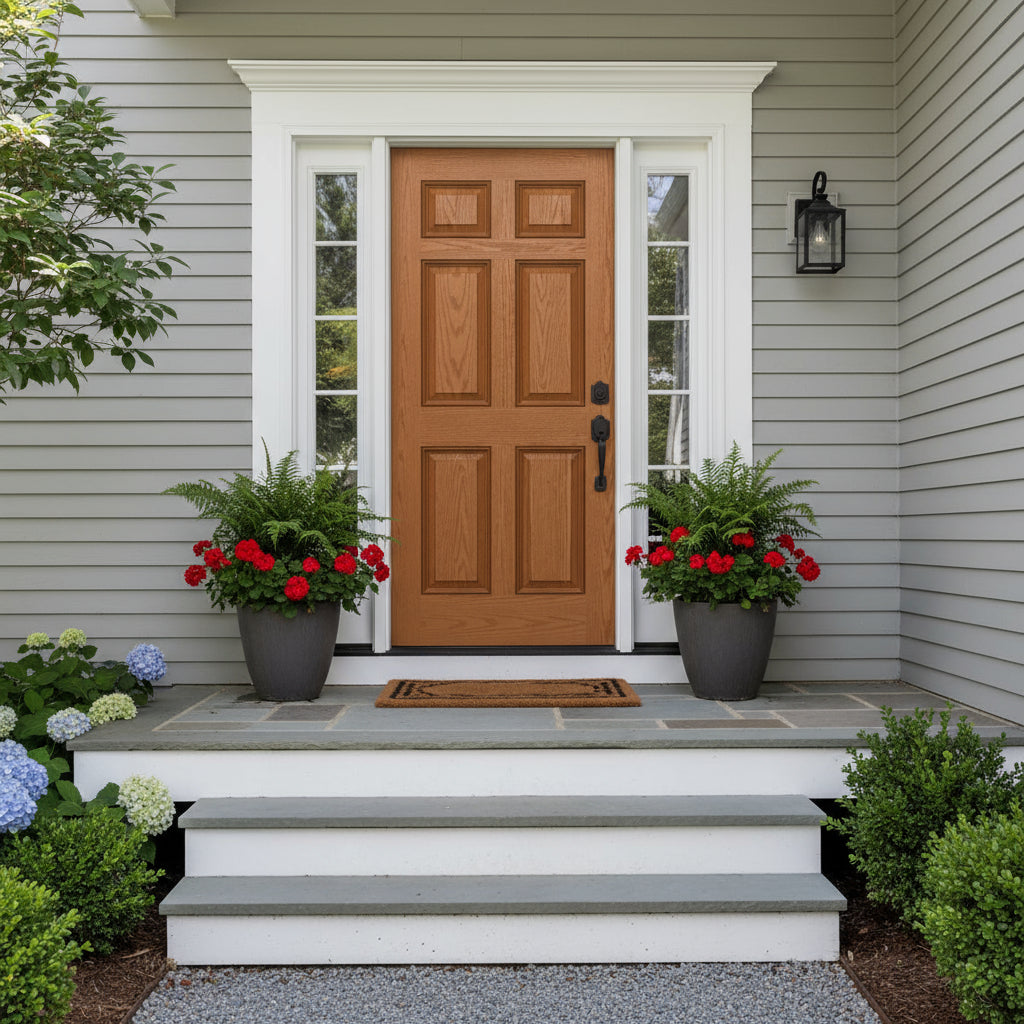 PlastPro Oak Series DRG60 6-Panel Raised Texture Fiberglass Doors - FL#17347