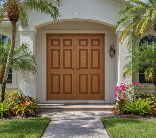 PlastPro Oak Series DRG60 6-Panel Raised Texture Fiberglass Doors - FL#17347 (unfinished)