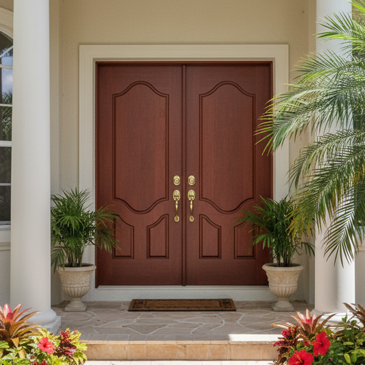DRM3D Mahogany 3-Panel Raised door