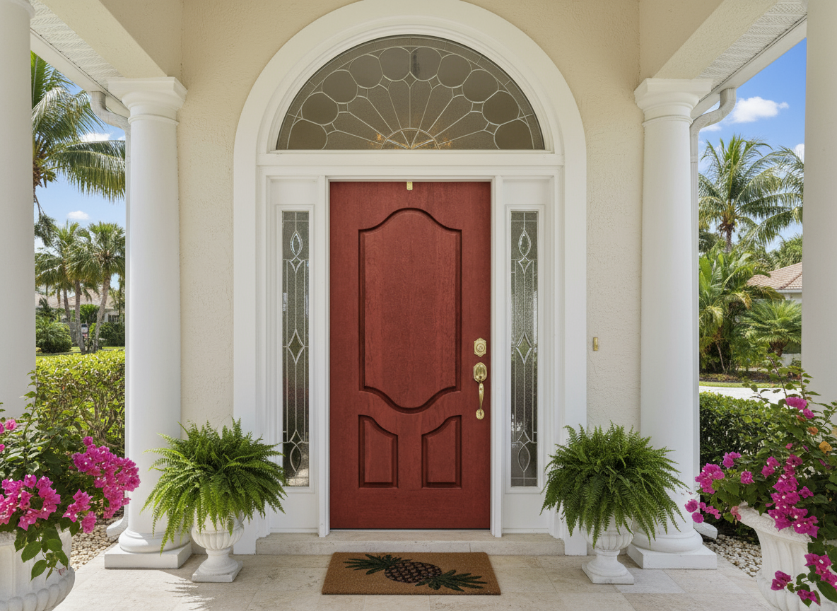 DRM3D Mahogany 3-Panel Raised door