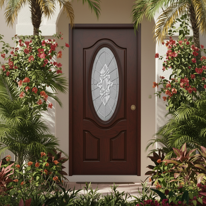DRM3D Mahogany 3-Panel Raised door