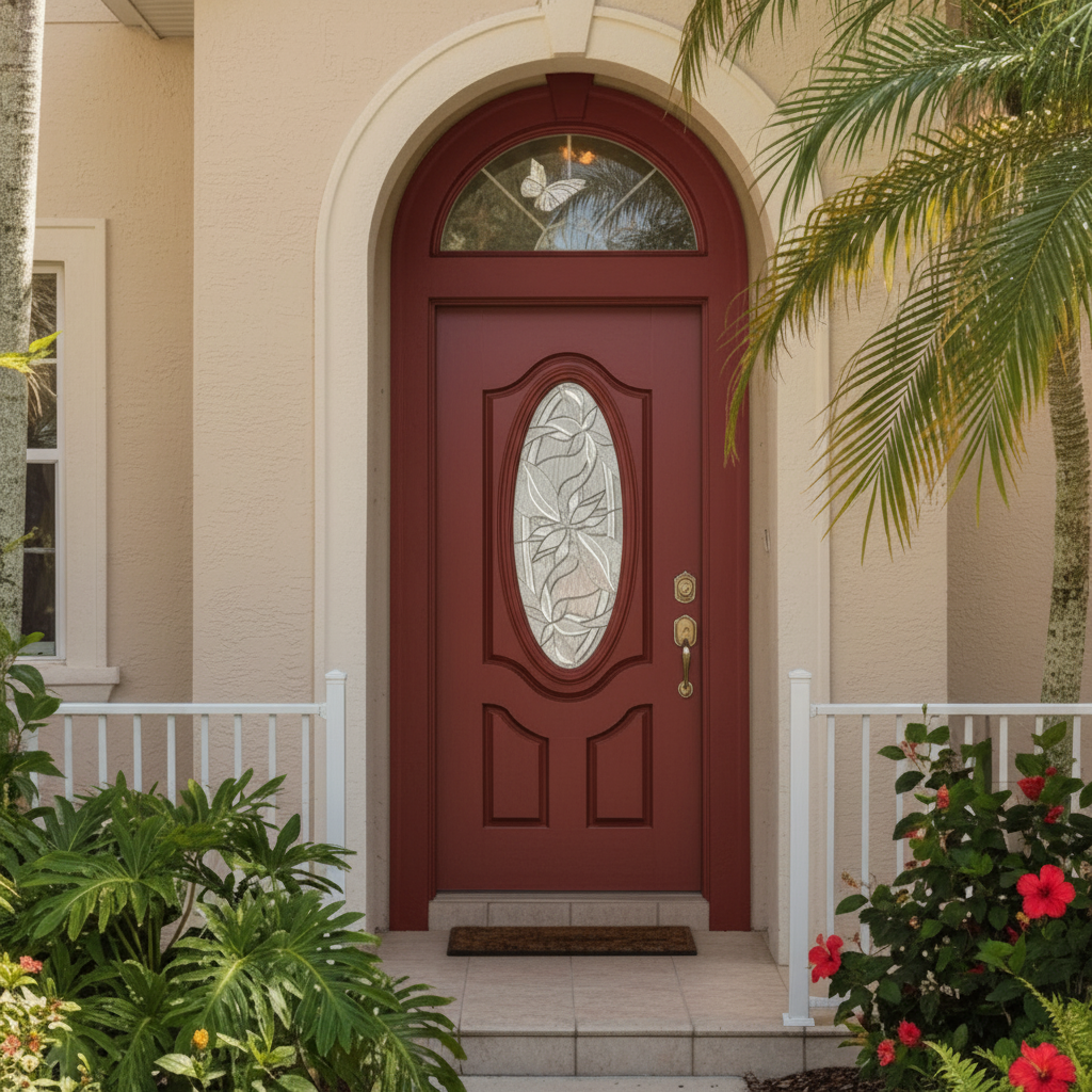 DRM3D Mahogany 3-Panel Raised door