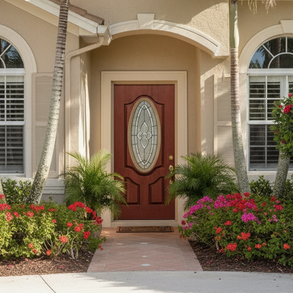 DRM3D Mahogany 3-Panel Raised door