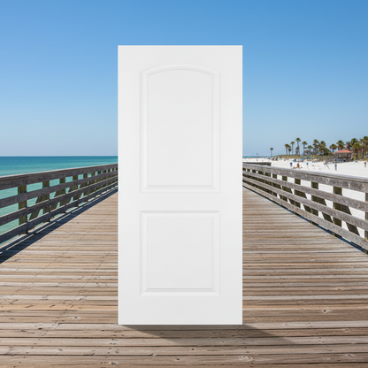 SLAB: Fiberglass Smooth 2-Panel Radius Raised HVHZ-Impact DRS2DI (unfinished)