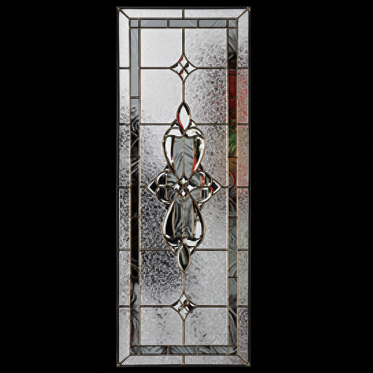 Door Glass Insert: Embassy Decorative Glass with Zinc Caming Impact Rated