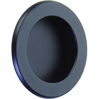 DOOR HARDWARE: EMTEK 2211US19 2-1/2" Round Flush Pull Flat Black