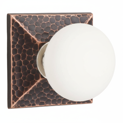 Emtek 5056 Porcelain Door Double Dummy Set With Hammered Rosette