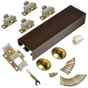 138F602B Heavy-Duty 2 Door Bypass Hardware Set with 60" Track for 1-3/8" Door - Dark Bronze