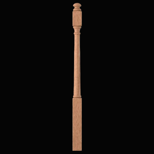 STAIR-PART: LJ-4040-O Red Oak Short Util Newel