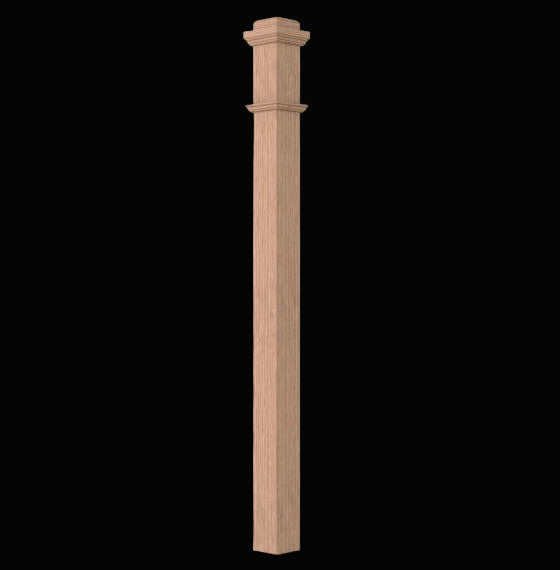 STAIR-PART:  LJ-4075-O Red Oak Int Box Newel