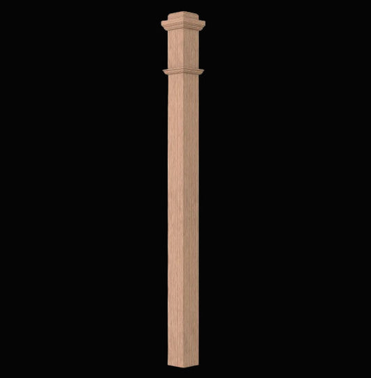 STAIR-PART:  LJ-4075-O Red Oak Int Box Newel