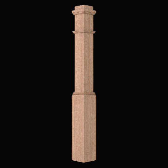 STAIR-PART: LJ-4091 Box Newel Red Oak