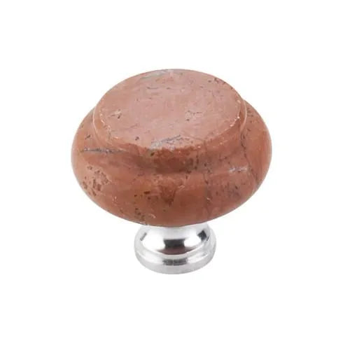 Honed Red Travertine Knob 1-3/8 INCH - Chareau Collection
