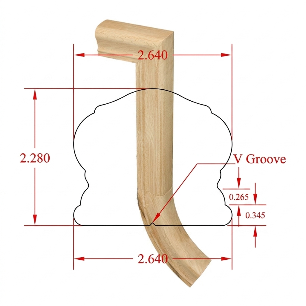 C-7399 Georgian Series Fittings Gooseneck - 2 Riser No Cap Fits Coffman's C-6310 Rail